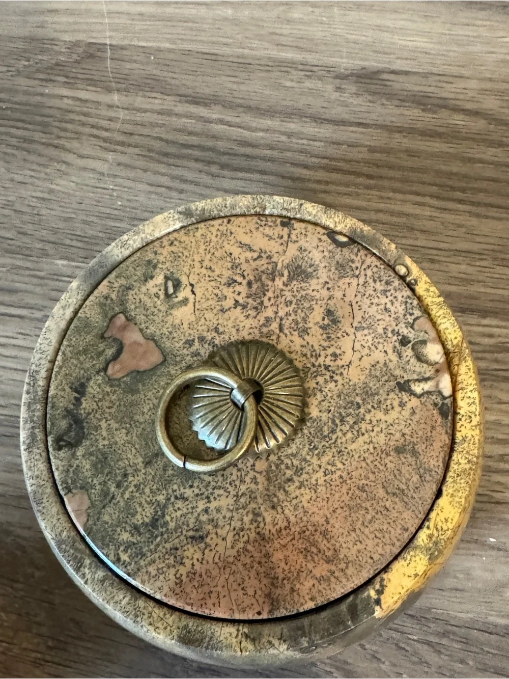 Picture Jasper Bowl With Lid.  4 in round & 1.25in deep